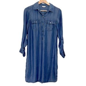 NAUTICA Blue Denim Shirt Dress XS